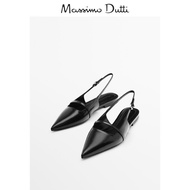 NEW imported original Massimo Dutti Womens Shoes 2025 Summer New Black Pointed-toe Single-layer Shoe
