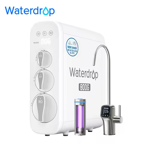 Waterdrop G3P800 Reverse Osmosis System, 800 GPD Fast Flow, NSF/ANSI 42 & 53 & 58 & 372 Certified, 3