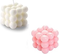 Pack of 2 Bubble Candles - Smokeless Cubed Soy Scented Candles, Aesthetic Home Decor Candles, Home U