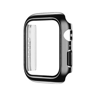 Electroplating Monochrome PC+Tempered Film Watch Case For Apple Watch Series 9 / 8 / 7 45mm For Appl