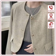 Zuly women's tweedJacket with short round neck - Korean style office jacket - AK 74