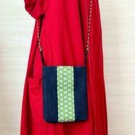 倉敷 榻榻米邊 和風圖案牛仔手機側背小包 斜背包 男士單肩包