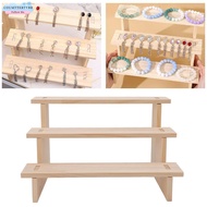 COUMTTERTVBB Display Stand Riser, Pine Wood 3 Tier 3 Tier Display Shelf, Display Racks Multifunction