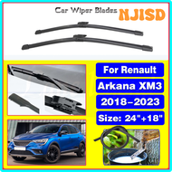 ไม้เช็ดรถ NJISD ปัดน้ำฝนด้านหน้า LHD ใบพัดสำหรับ Renault Arkana XM3 2018-2023กระจกหน้ารถที่ปัดน้ำฝนแ