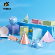 KOZEEY 3D Geometric Blocks, 3D Geometric Solids, Learning Toys, Shape Blocks for Primary School