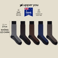 [Combo 5 Đôi] Tất Giày Tây Cổ Cao 30-32cm Họa Tiết Jacquard UPPER YOU Mềm Mịn Khử Mùi Thoáng Khí - S