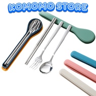 KMM 2IN1 Cutlery Set H1086 Stainless Steel Spoon Fork Plus Thick Food Grade Box