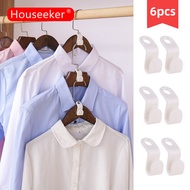 Houseeker 6Pcs ตู้เสื้อผ้า Space-Saving แขวนตะขอเสื้อคลุมตะขอตู้เสื้อผ้าพลาสติก Stack ราวไม้แขวนห้องนอนที่เก็บของ Organizer