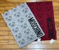 現貨🔥 Moschino  滿版經典小熊 LOGO 雙面 混紡羊毛圍巾