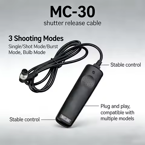 MC-30 Wired Remote Shutter Release Control MC30 for Nikon Z9 Z8 D850 D810 D700 D800 D5 D4s D500 D300