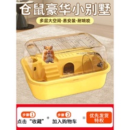Sangkar hamster mewah dengan pemandangan panoramik, vila hamster dua lapisan, tempat persembunyian h