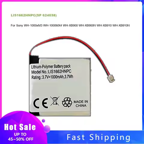 LIS1662HNPC(SP 624038) Battery For Sony WH-1000xM3 WH-1000MX4 WH-CH710N/B WH-XB900 WH-XB900N WH-XB91