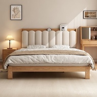 Horizontal Double Master Rubber Wood 1.8m Solid Household Large Wooden Bed 1m North Soft Bag 1.5m Du