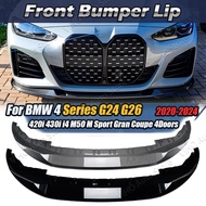 For BMW 4 Series G24 G26 420i 430i i4 M50 M Sport Gran Coupe 4Doors Front Bumper Splitter Lip Diffus