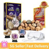 NATIONAL GEOGRAPHIC Break Open 2/4 Geodes Science Kit – Includes Goggles, Detailed Learning Guide an