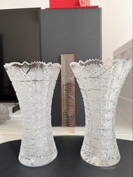 Vintage Bohemia Hand crafted Crystal Vase 水晶雕花花瓶 (CZECH Republic)