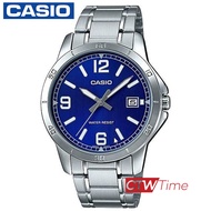 Casio Standard นาฬิกาข้อมือสุภาพบุรุษ สายสแตนเลส รุ่น MTP-V004D-2BUDF (หน้าปัดสีน้ำเงิน)