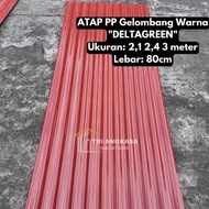 SALE ATAP GELOMBANG WARNA PP "DELTAGREEN" MERAH/HIJAU - FIBER PLASTIK