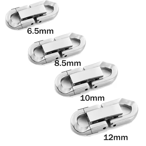 4Pcs Mix Size Stainless Steel Fold Over Clasp Necklace Bracelet Extenders Foldover Extension Clasp S