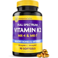 InnovixLabs Full Spectrum K290 Softgels dengan 600 mcg Trans Form MK7 dan MK4 untuk Umum dan Kekuata