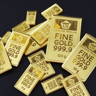 Promo Replika Logam Mulia | 50 gram | New Design | Mirror Gold Acrylic Elegan