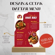 Custom A3 A4 Cafe Food and Beverage Menu List Design & Print Already Laminated