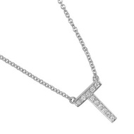 【日本直送】蒂芬妮 項鍊 Letter Initial T Pt950鉑金 鑽石 約 3g TIFFANY&Co.【二手】A級