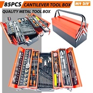 85pcs tools set Cantilever Metal Tool Box Set 85pcs Socket Set 1/4" & 1/2"  Spanner Tools Set