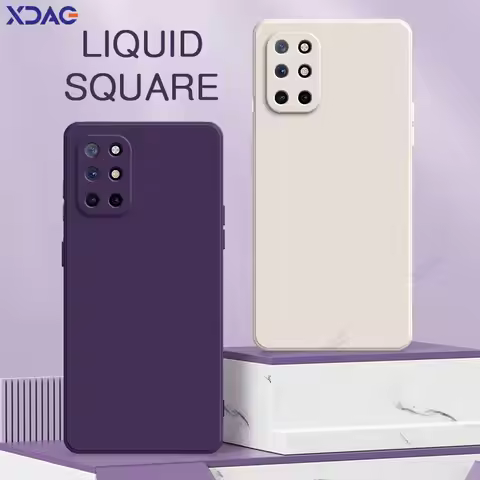 For OnePlus 8T 5G Double Liner Phone Case 360 Soft Original Square Liquid Silicone Back Cover One Pl