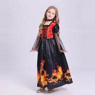 Halloween Vampire Costume Flame Children cos Witch Vampire Costume Stage Performance Costume