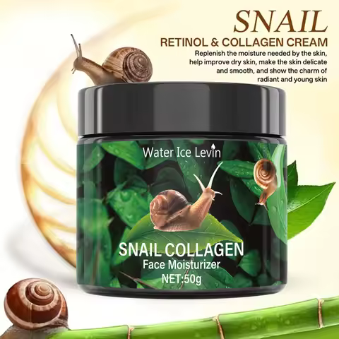 Snail Hydration Cream 50g - Plant Collagen & Vitamin E, Lightweight Glow Boost, Non-Sticky All Day