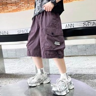 Boy Shorts Cropped Pants 2025 Pants Medium Large Children Boys Overalls Ice Silk Thin Style 2025.12.