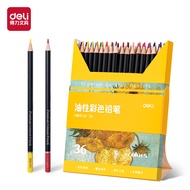 Deli Premium Oil-Based Colour Pencil Vibrant Color Standing Case Pensel Warna Pensil Art Drawing