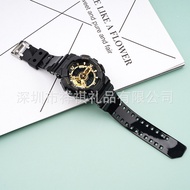 Suitable for Casio GA110/400/700/GD120/140 Rubber Resin Strap Black Gold Watch Accessories