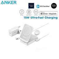 Anker B2557 MagGo Wireless Charging Station (Foldable 3-in-1) Qi2 Compatible with Magnetic 3-in-1