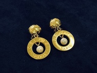 Celine Paris 金色圓環珍珠耳環/ Celine vintage earrings