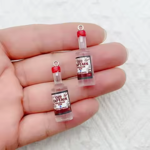 10pcs Mini Alcoholic Drink Bottle Resin Charms Popular Wine Bottles Pendant For Earring Keychain diy