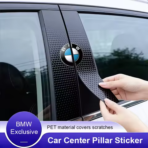 2Pcs Car Center Pillar Sticker Auto B Pillars Protective Film For BMW E46 E90 E60 F30 G20 X1 X2 X3 X