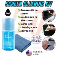 Mobile Phone Laptop Monitor PC 200ml Screen Cleaning Kit Bottle Cleaner Liqiud Cloth LCD LED Tablet
