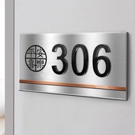 Stainless Steel Brushed House Number Plate Household Creative High-End Feeling House Number Customiz