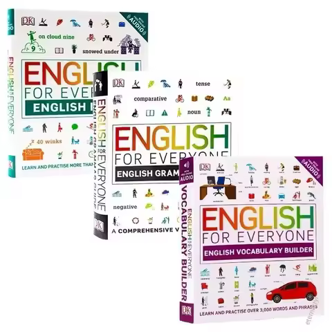 DK English for Everyone COURSE BOOK Level 1&2 Vocabulary Builder Grammar Explanations,Practice Exerc