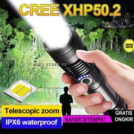 TERBARU PAKET LENGAKAP SENTER LED TACTICAL 200000 LUMENS XHP 50.2