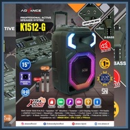 Advance K1512G Speaker Portable 15 inch Free 2 Mic Wireless Extra Bass