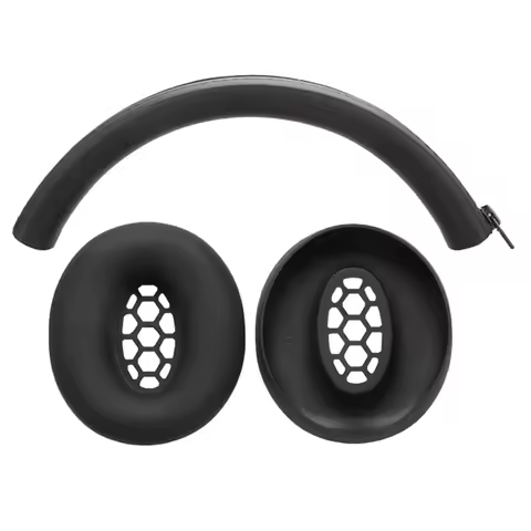 For Sennheiser HD 450BT Headphone Silicone Protective Cover Set with Headband Bead Case - Black
