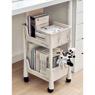 Book Trolley Under Wheel Desk Desk Side Snack Floor Rack Removable Bag Handy Tool Storage Rack I48U