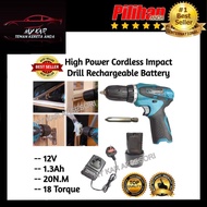 High Power Cordless Impact Drill Rechargeable Battery 12V ~ 1.3 Ah ~ 20N.M with One Li-Ion Battery H