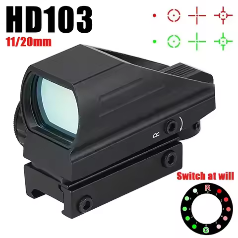 Tactical HD103 Red Green Dot 4 Reticle Optics Sight Hunting Rifle Scope Fit 11mm/20mm Rail Mount AK 