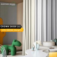 Curtain zoon - Sheer 6 Mix Curtain Window Ready Made Hook Eyelet (270cm-280cm)