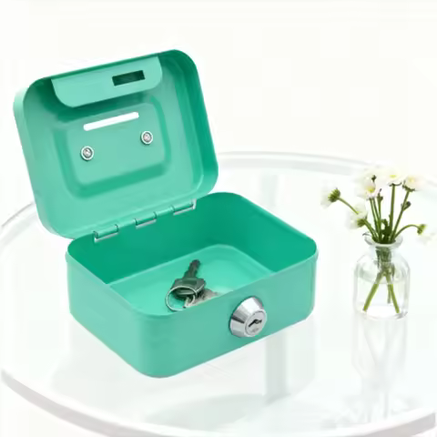 New creative portable piggy bank storage box, small piggy bank with key storage box change