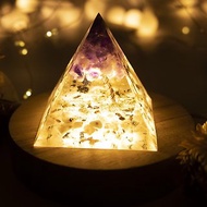 金字塔奧根塔Orgonite奧剛石生命之樹脈輪冥想能量紫水晶月光石